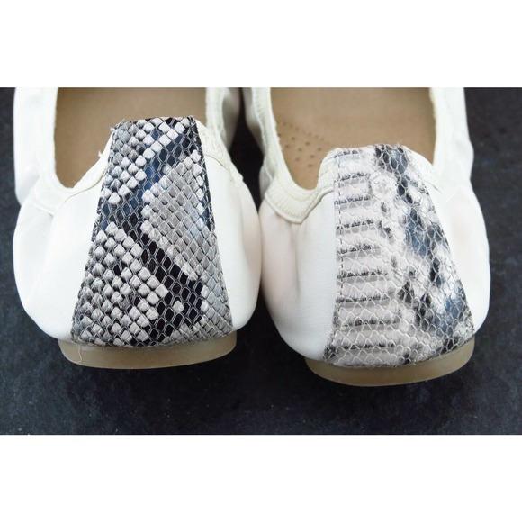 Time And Tru Size 9.5 W White Round Toe Ballet Flats Synthetic Women - Picture 5 of 7
